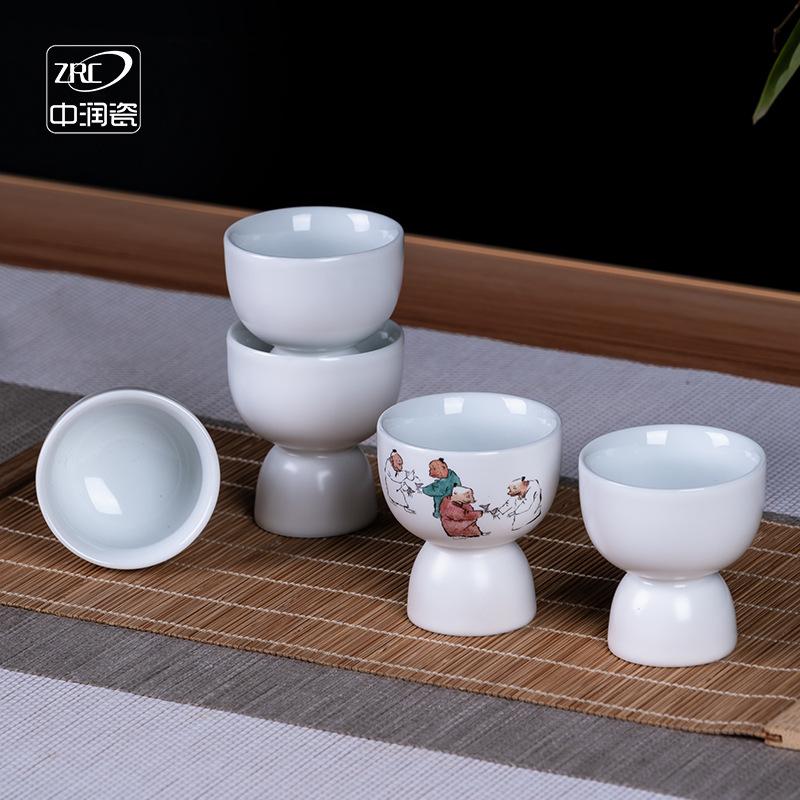 jingdezhen ceramic chinese style liquor ware set liquor tass wine pot wine set wine cup goblet factory wholesale customization
