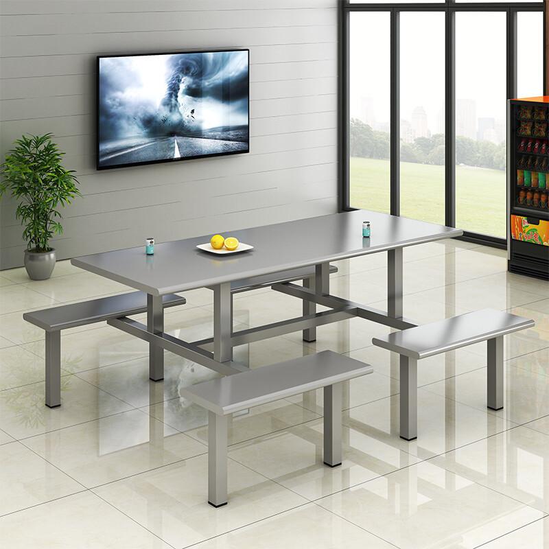 thickened stainless steel canteen dining table staff restaurant snack table school dining hall one-piece 4 people 6 people 8 people dining table