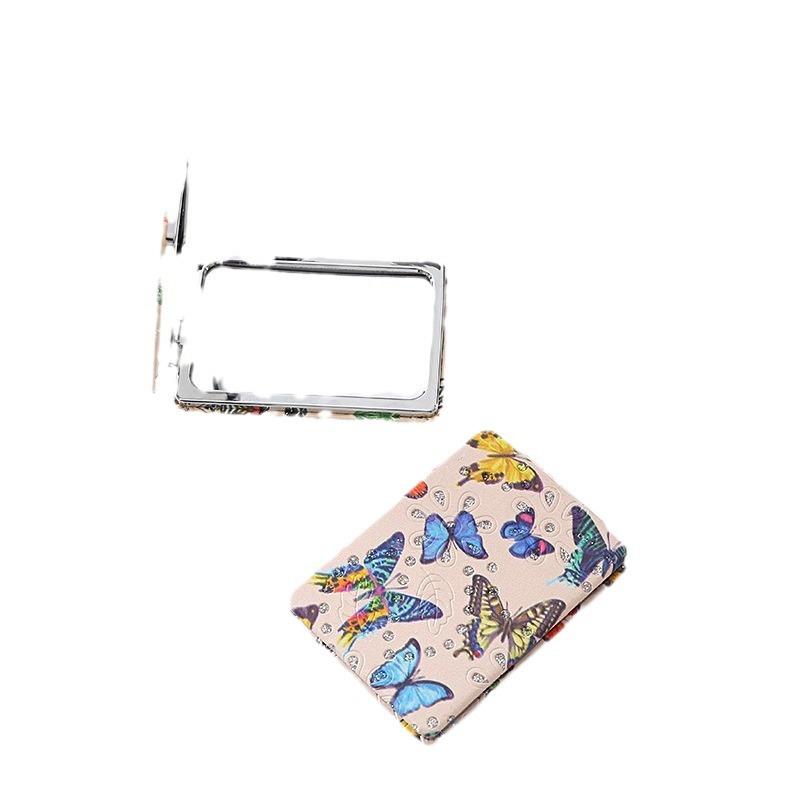 Shiny Butterfly Folding Mirror Good-looking Romantic Rectangur Portable Mirror Retro Style Portable Mirror Compact Item Picture