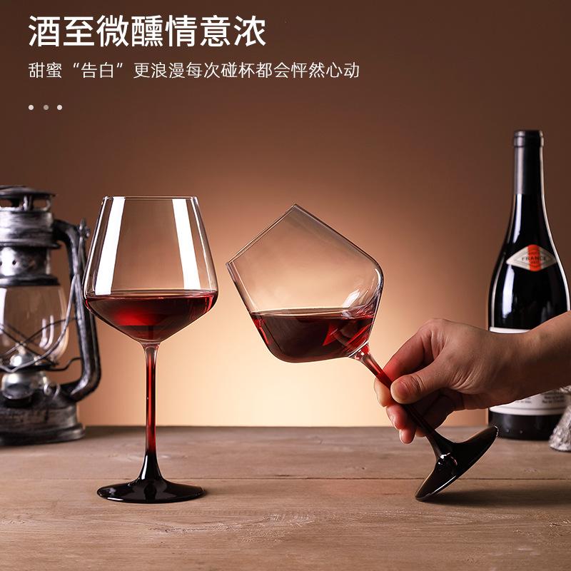 green apple cold cut series goblet crystal glass cup color rod wine glass burgundy wine glass wine glass