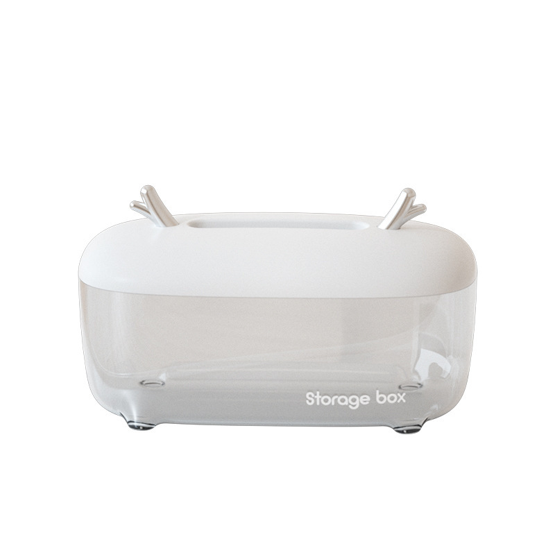 Y218-JX2301 Antler Light Luxury Tissue Box, transparent storage box for living room and bathroom tissues, face towels and masks Application Scenario