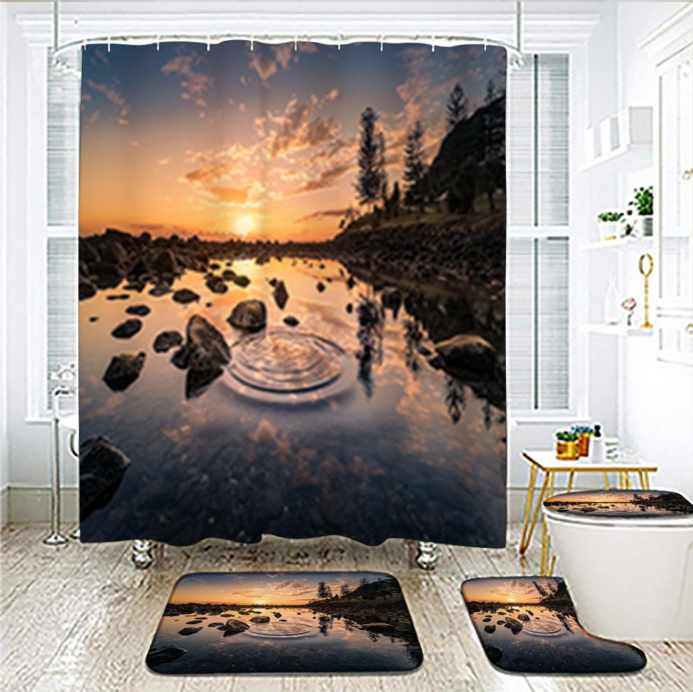 scenic view shower curtain waterproof cloth 3d printing decorative waterproof curtain polyester shower curtain bathroom curtain amazon
