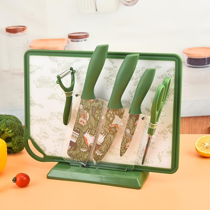Stainless Steel Kitchen Knife Printing 7-Piece Gift Set Household Kitchen Knives Gift Knife Set Wholesale