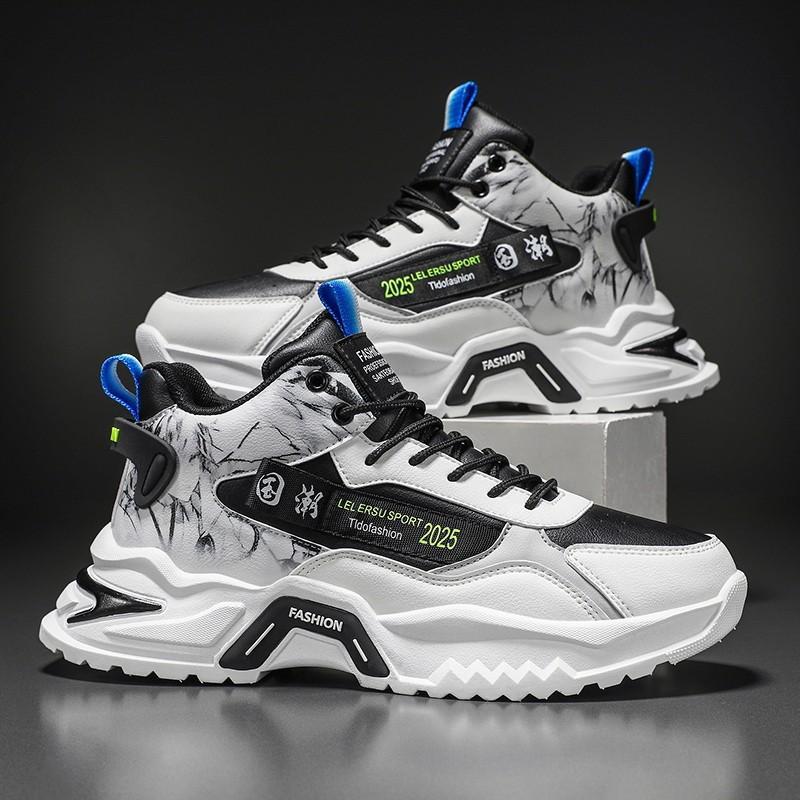 putian men's shoes autumn spring 2024 new high-top shoes men's sports and leisure running shoes men's daddy tide shoes