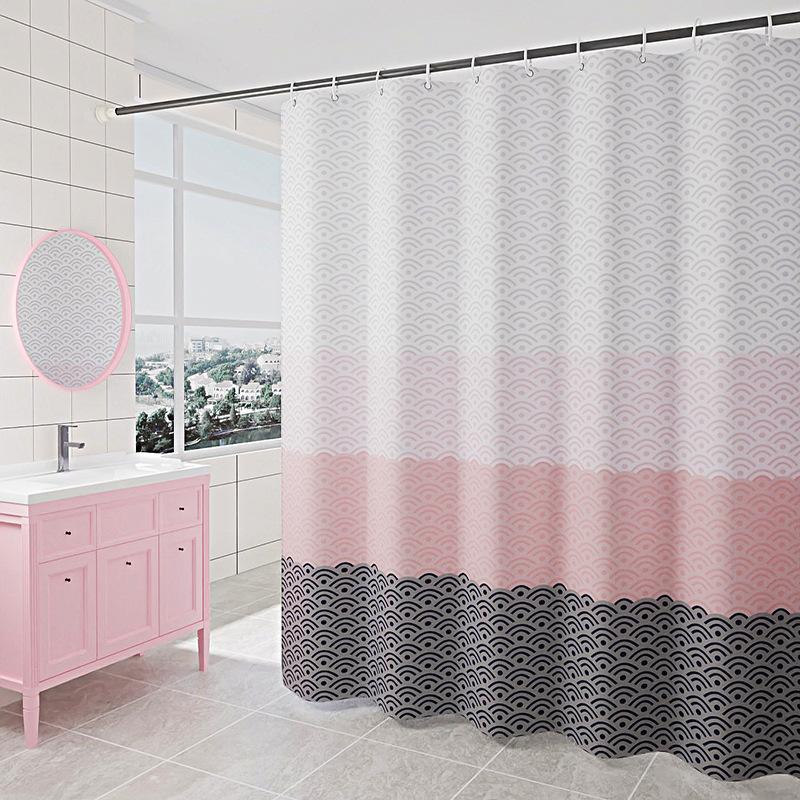Factory Direct Supply Home Shower Curtain New Wifi Pattern Thickened Waterproof Polyester Fabrics Shower Curtain Cloth Wholesale