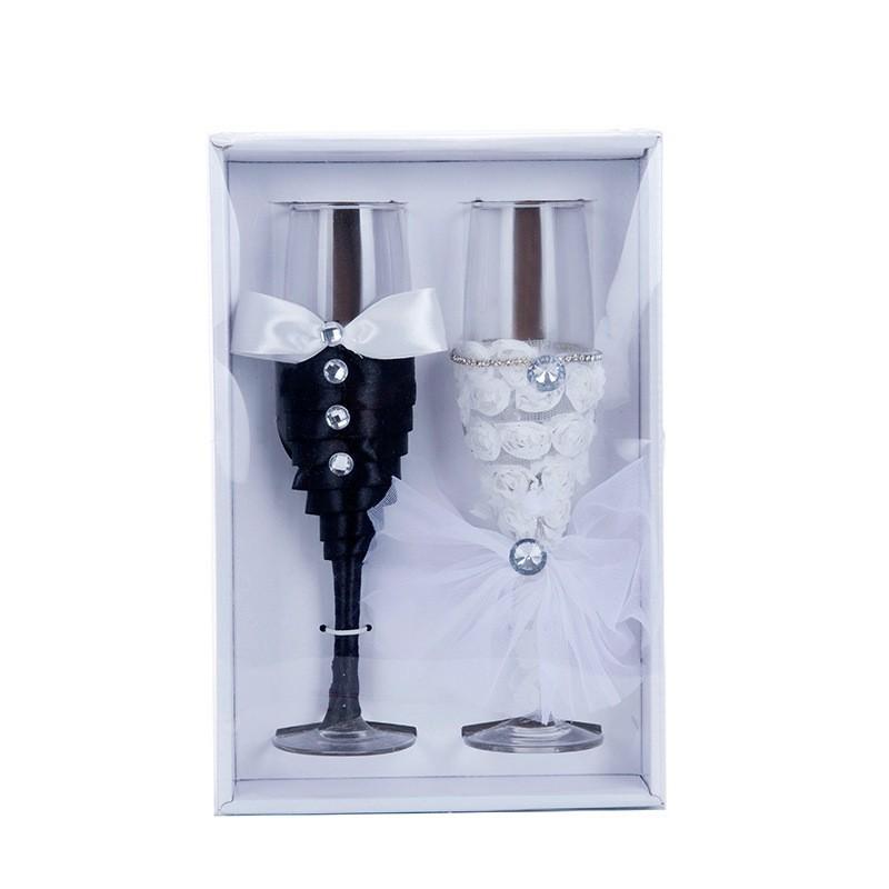 dress wine glass groom bride rhinestone dress wedding champagne couple cups fashion goblet wedding supplies gift