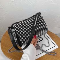 Aw King 2023 New Rhinestone Bag Bling Full Diamond Underarm Crystal Bag Hand Carrying Diamond Evening Bag Small Square Bag