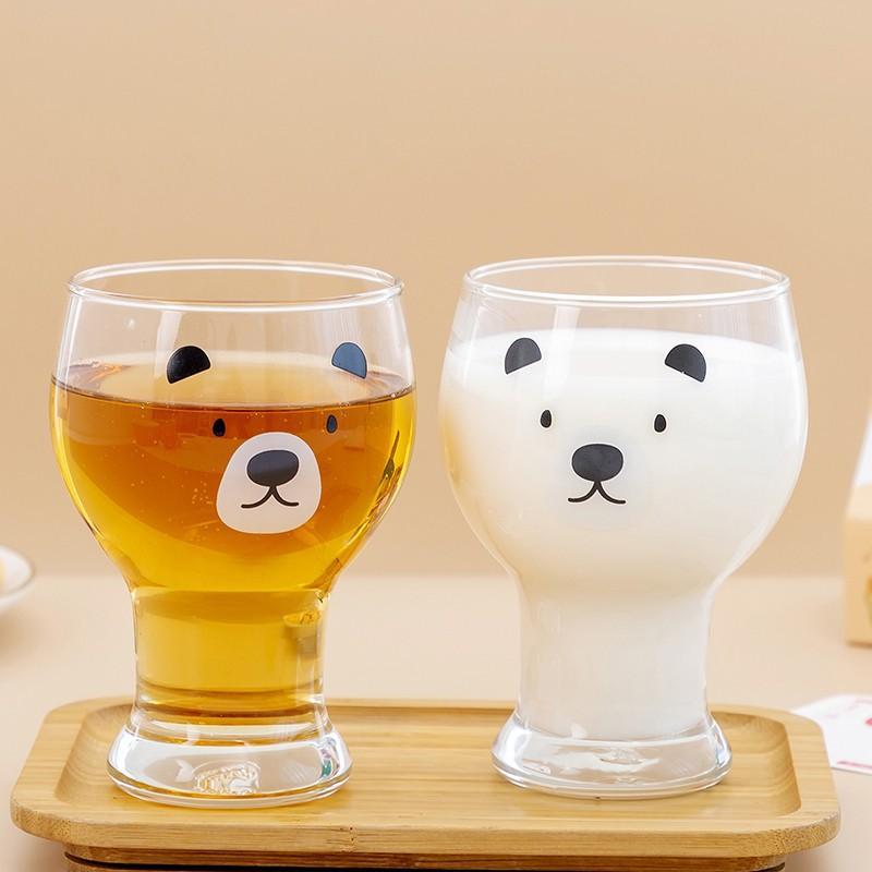 korean cute bear glass dessert cup cool drinks cup bear cup beer wine glass personalized coffee cup