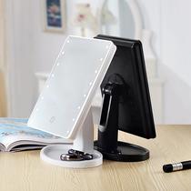 led make-up mirror touch sensor with light rotating vanity mirror 16 lights 22 lights desktop storage cosmetic mirror