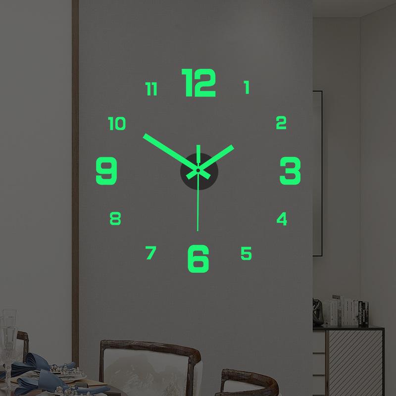 Creative Simple Stylish Luminous Digital Clock DIY Acrylic Noiseless Hanging Clock Study Living Room Wall Sticker Clock full figure