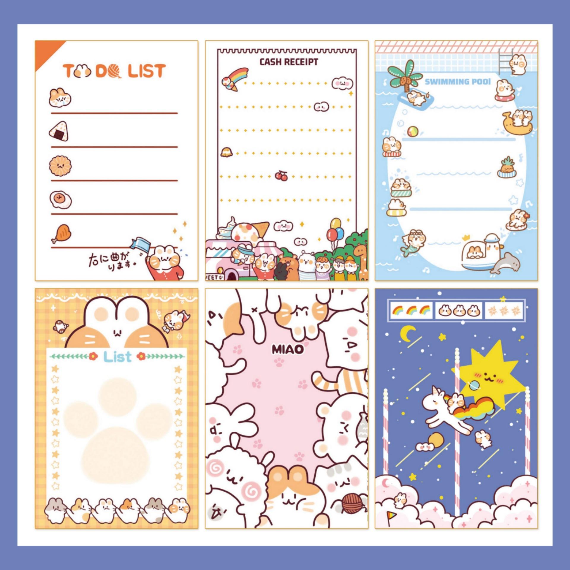 japanese korean cartoon creative cute girl heart notepad student notes autograph book sticky notes ins label