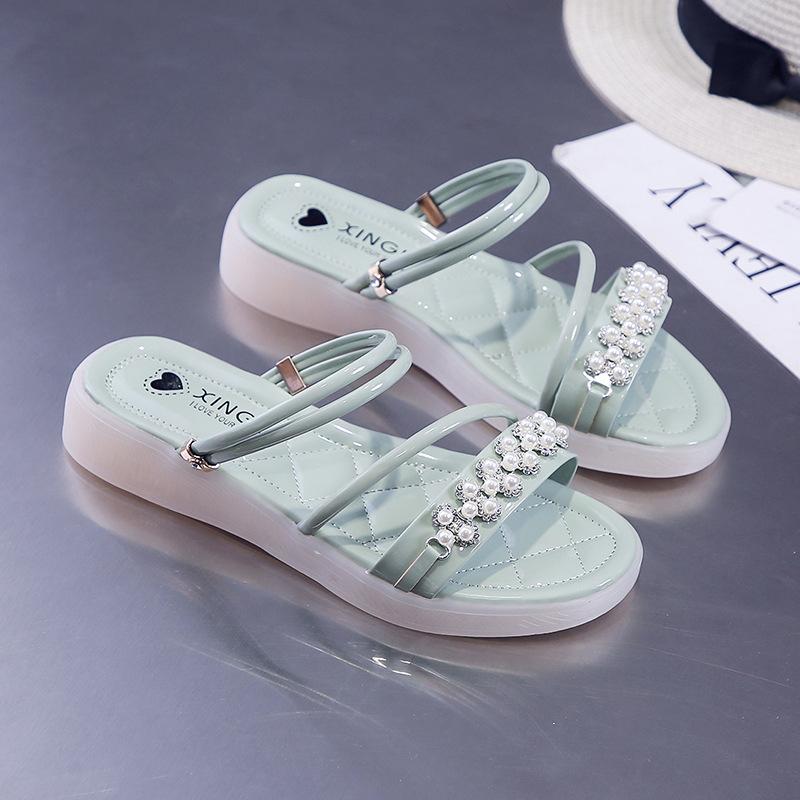 2023 Spring and Summer Pearl Spot Low Cut round Head Sgs White Viscose Shoes Adult Breathable One-Line