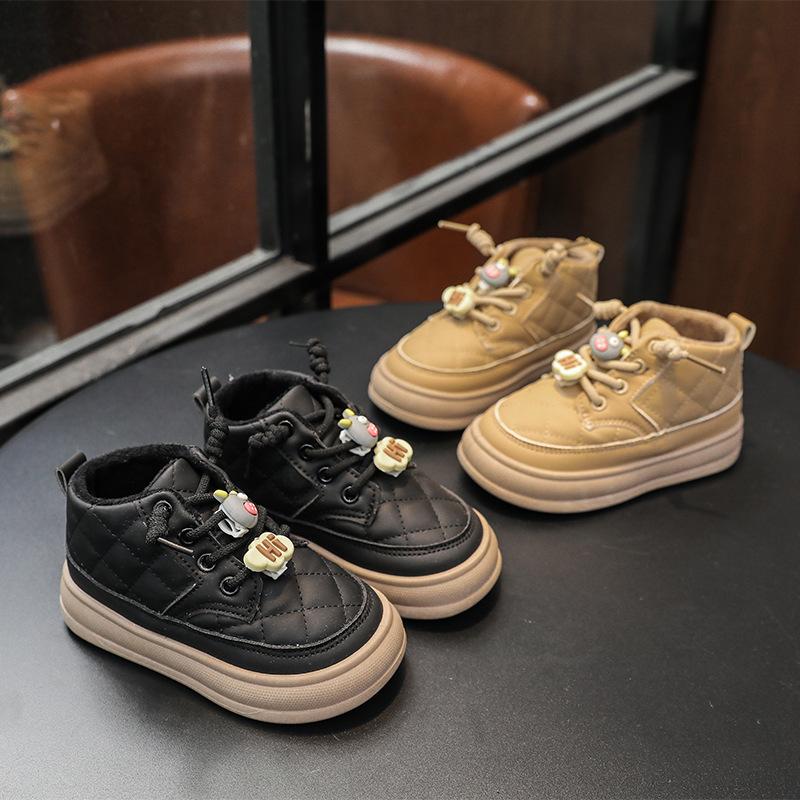 girls' shoes 2023 winter children's cotton shoes cartoon velvet baby shoes casual outdoor girls' thin cotton shoes tide