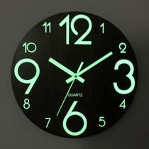 Luminous MDF Wooden Wall Clock Living Room Bedroom Pocket Watch Simple Modern Large Digital round Mute Nordic