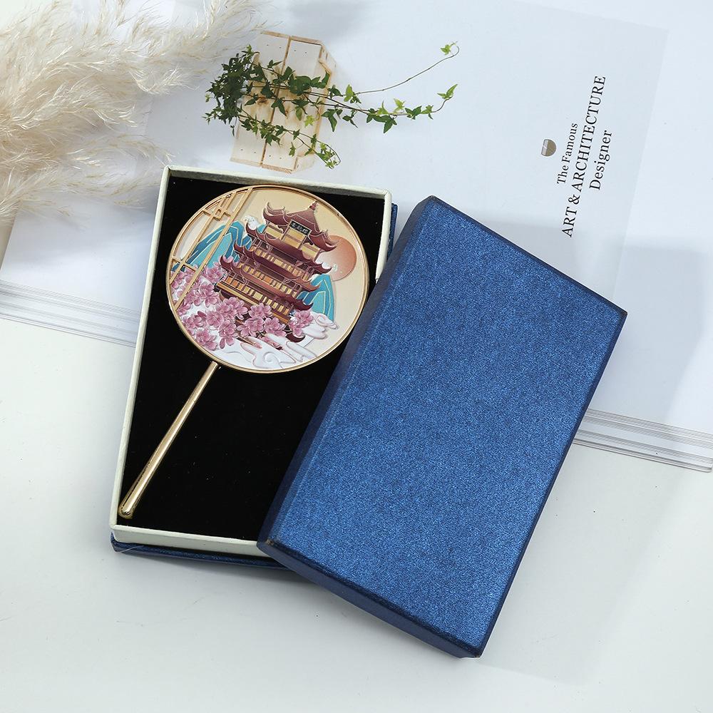 ancient style cultural and creative tourist souvenir mirror chinese style tourist attractions commemorative mirror yellow crane tower single-sided silver mirror wholesale Specification drawing