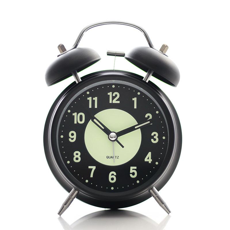 luminous metal bell alarm clock student children wake up artifact bedroom bedside desktop mechanical alarm clock super loud Item Picture