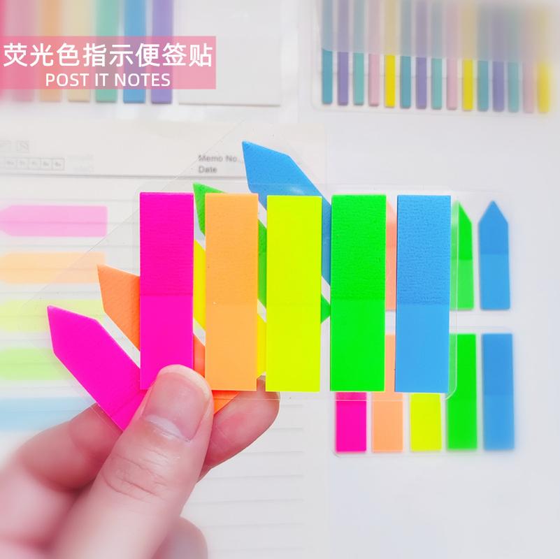 fluorescent pet sticky notes macaron color index stickers hand book color sticky notes transparent multi-stick label stickers