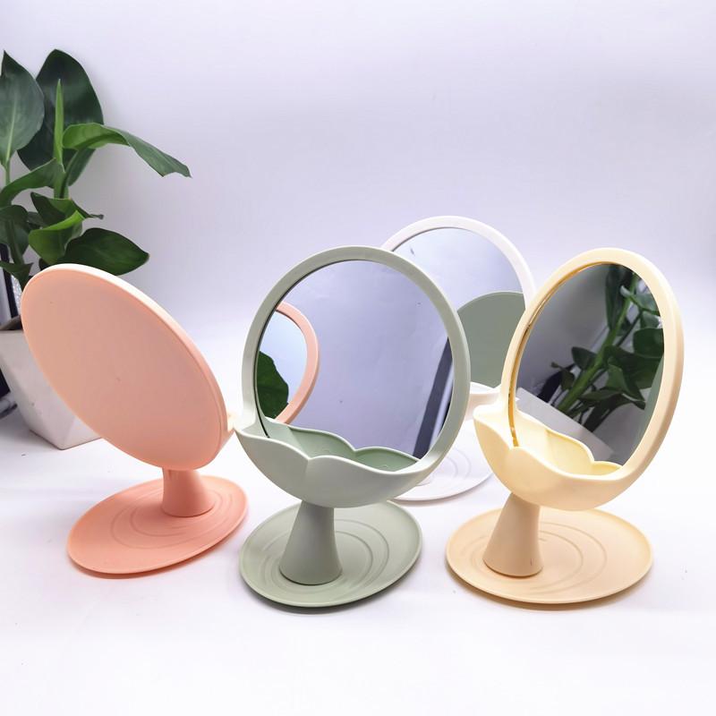 desktop high clearness makeup mirror internet celebrity single vanity mirror household desk storage princess commercial plastic mirror wholesale