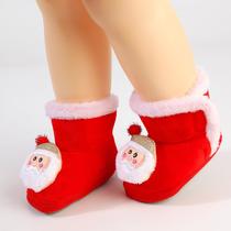 winter high-top baby cotton-padded shoes autumn long-top baby shoes cotton-padded new children's shoes baby shoes christmas cotton