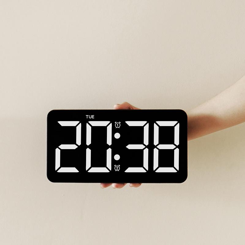 amazon hot sale alarm clock led large screen digital electronic wall clock desktop desk clock bedroom living room wall clock 2803
