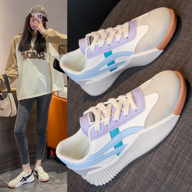 2024 summer new korean style flat white shoes women's breathable casual students' skateboard shoes women's running shoes jh-6617