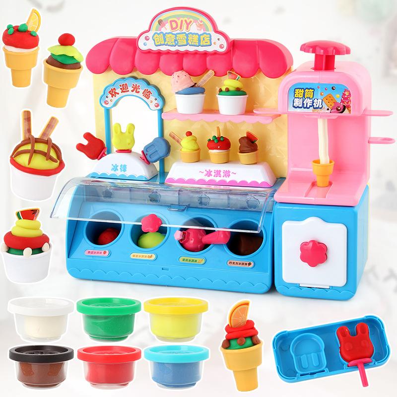 One Piece Dropshipping Creative Ice Cream Shop Colored Clay Ice Cream Machine Colored Clay Ice Cream Machine Handmade Noodles Ultralight Clay