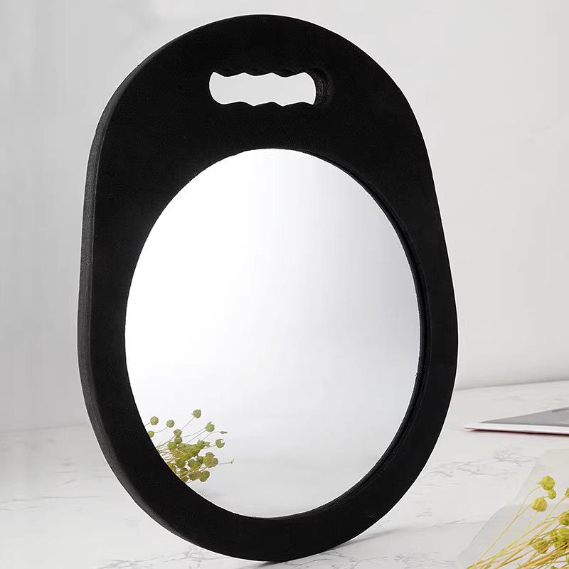 barber foam hd handheld large round rearview mirror hair salon drop-resistant back mirror hair salon square mirror Specification drawing