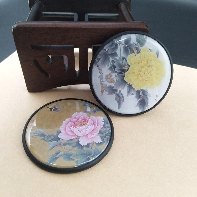 advertising portable card makeup mirror student pu leather wooden metal stainless steel handheld mirror manufacturer logo Application Scenario