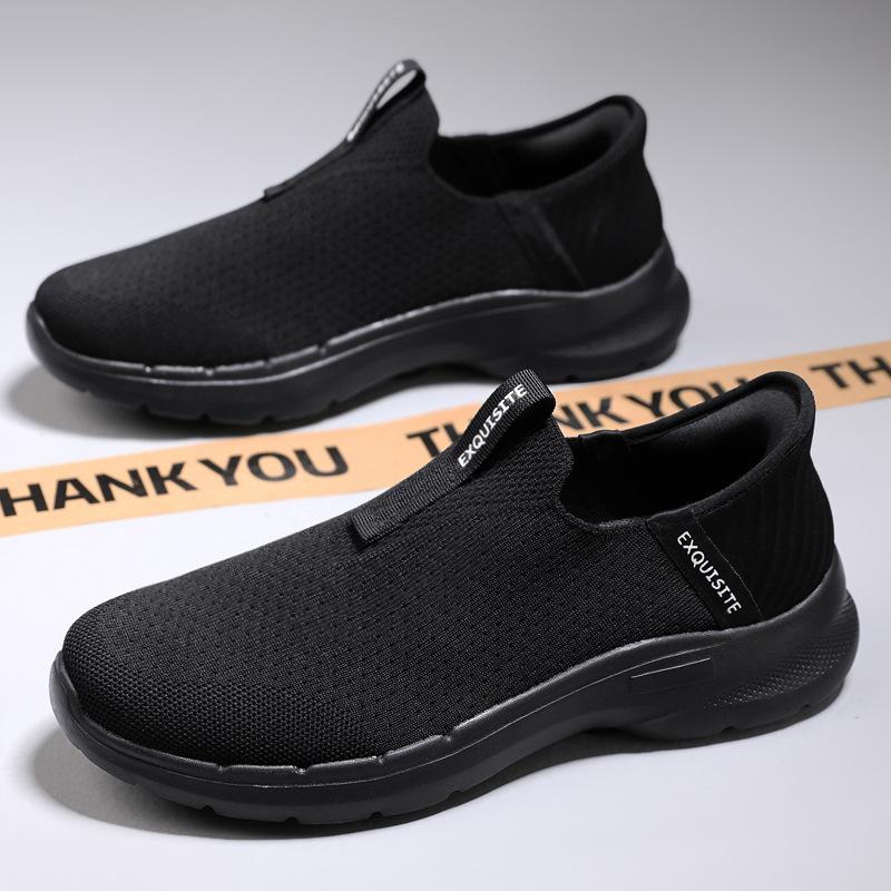 2024 cross-border plus size lightweight flying woven flash wear slip-on loafers shoe cover foot casual canvas shoes spring and summer mesh