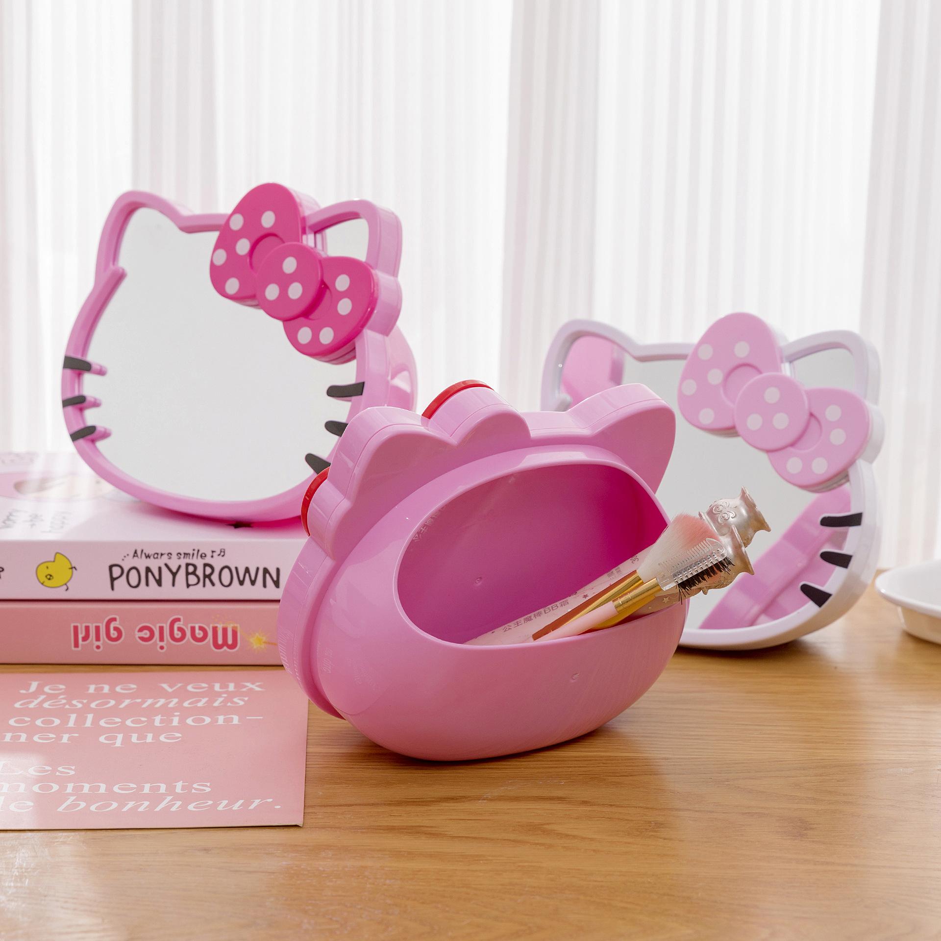 cute face towel sundries storage box manicure ins desktop desk mirror diy handmade makeup mirror wholesale Specification drawing