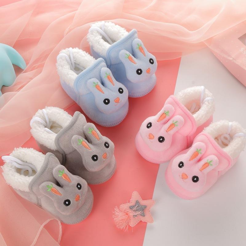 bunny new fleece thickened baby cotton toddler shoes baby shoes winter 0-1 years old snow cozy sole boots