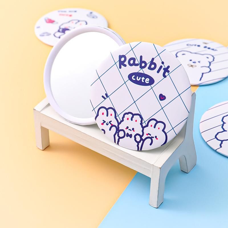 cartoon small mirror cute ins girl heart makeup small round mirror student small gift portable portable pocket mirror Application Scenario