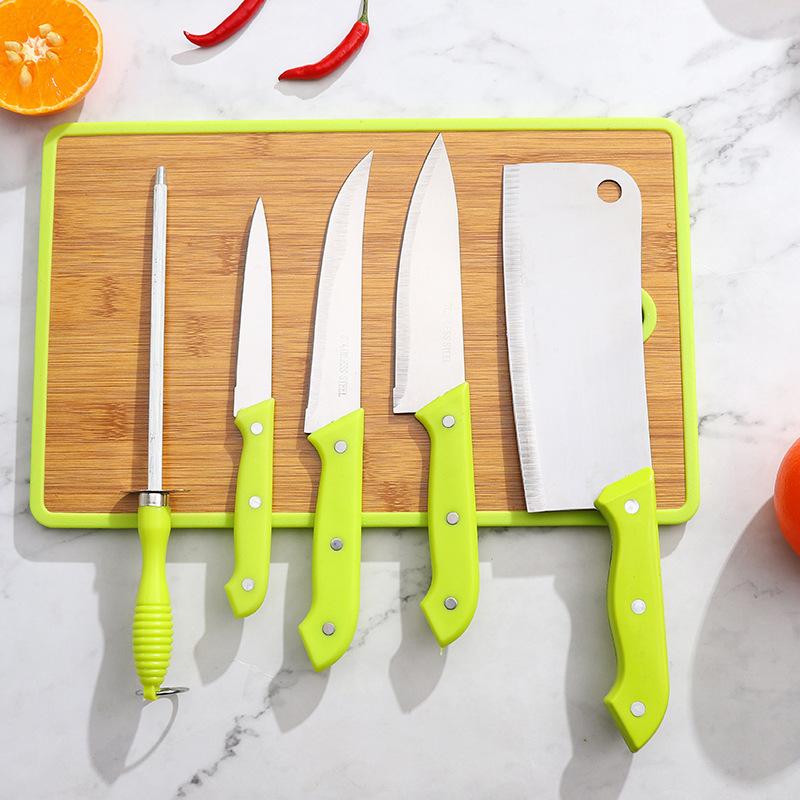 Knife Cutting Board Set Kitchen Set Kitchen Knives 6-Piece Set Fruit Knife Peeler Chopping Board Wood Chopping Board