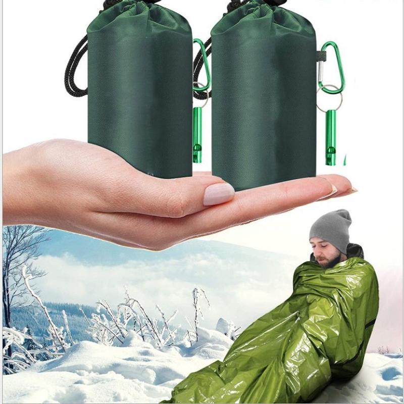 first-aid sleeping bags thermal blanket 26 micron orange pe aluminizer camping survival emergency single sleeping bag amazon