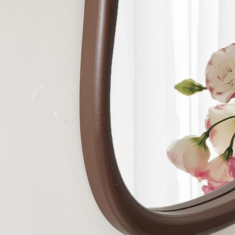 cross-border nordic style makeup mirror irregular quadrangle wooden mirror living room bedroom bathroom mirror decorative mirror wall-hanging mirror Specification drawing