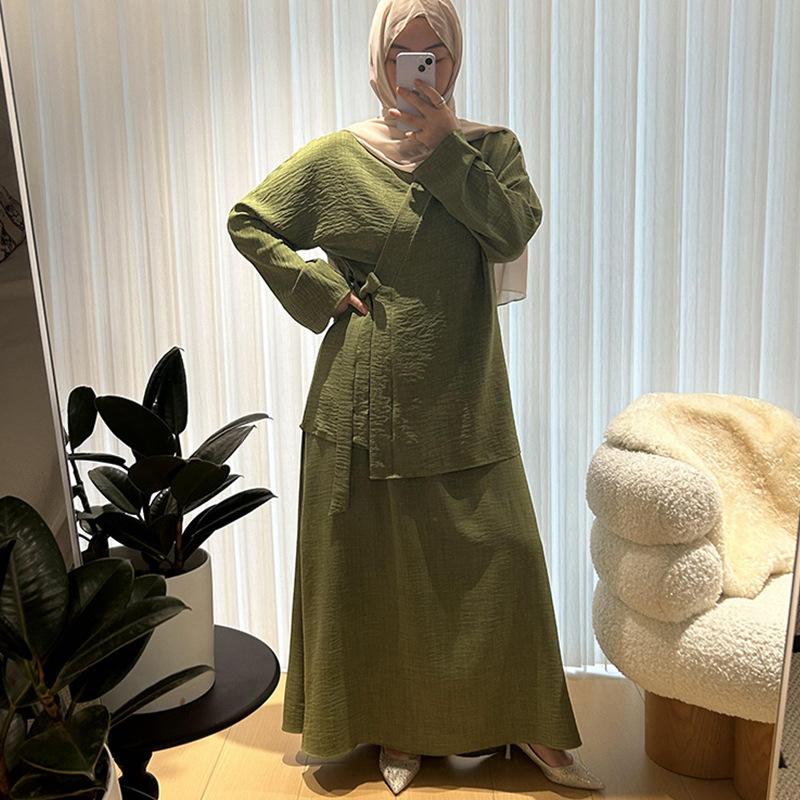 abaya muslim robe female dress dubai djellaba women's clothing dress plus size clothing mu-807 details Picture