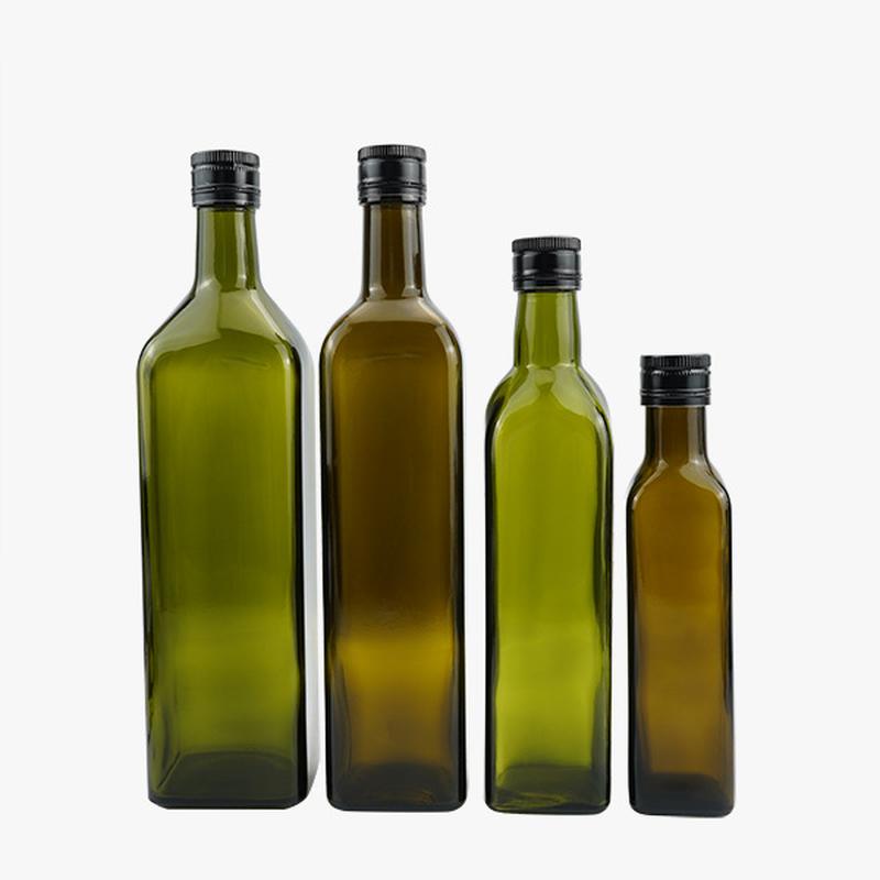 square dark green glass olive oil bottle fire extinguisher bottles rapeseed oil camellia oil sesame oil thickened seal bag red wine beverage bottle