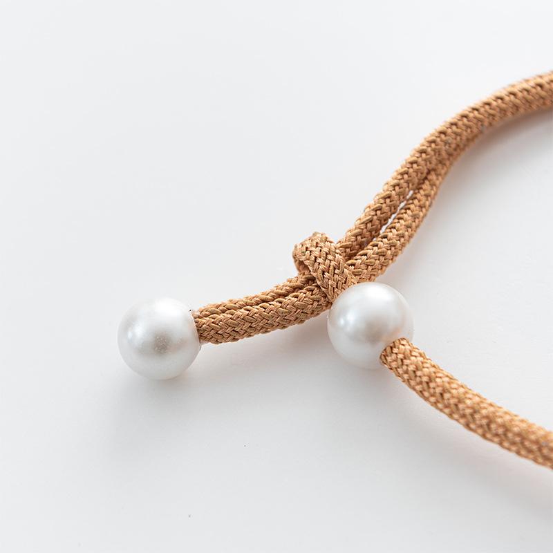 factory wholesale simple small luminous pearl curtain bandage rope free installation curtain accessories accessories pearl strap details Picture