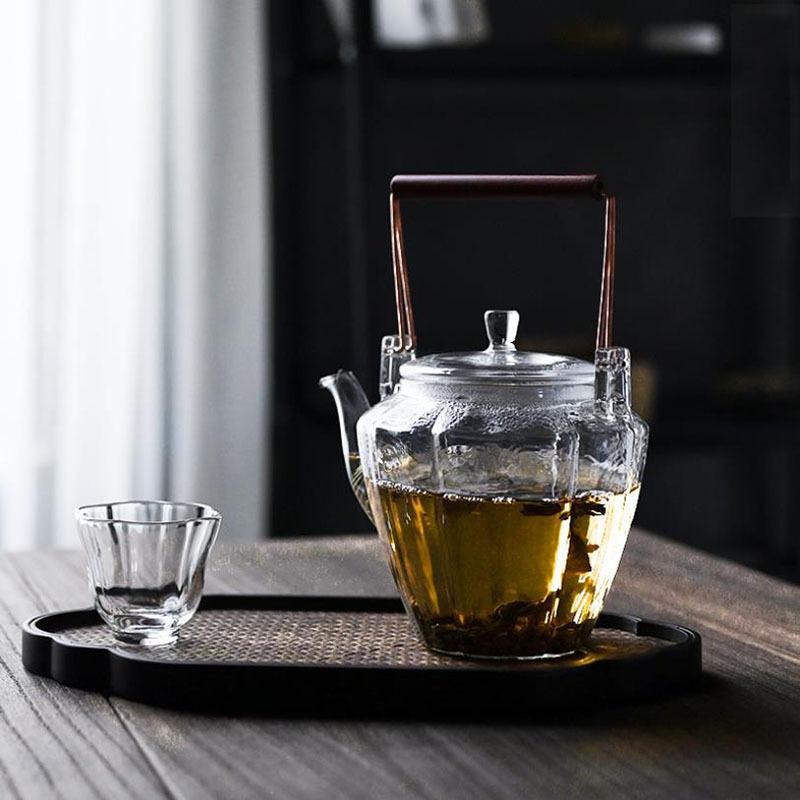 Borosilicate Transparent Glass Scented Teapot Loop-Handled Teapot Teapot for Household Hospitality Teapot Tea Brewing Pot Application Scenario