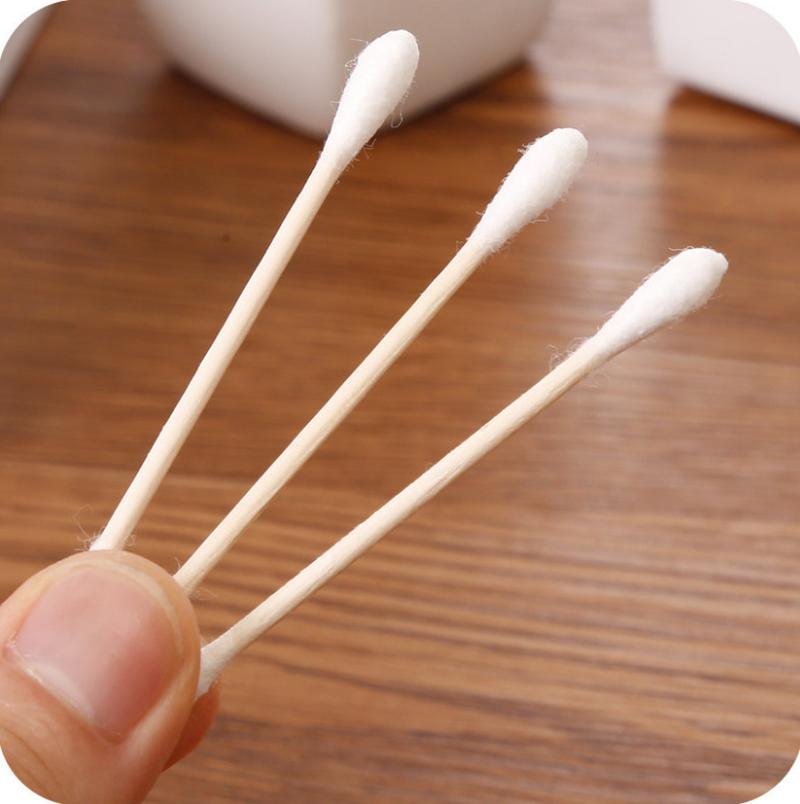 double-head cotton swab health swab cotton rod babies' cotton swabs cotton ball makeup removing cosmetic cotton swab stick 30-100 pcs Specification drawing