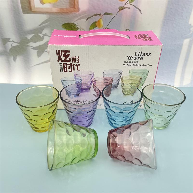 transparent glass home use set raindrop cup tea cup wine cup milk cup juice cup Specification drawing