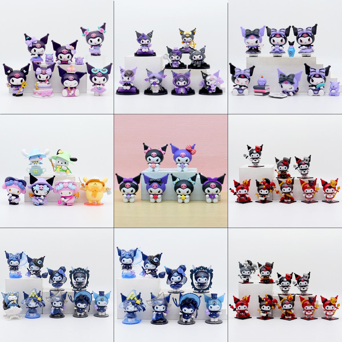 sanrio blind box werewolf clow m party melody hand office fashion play anime doll model decoration
