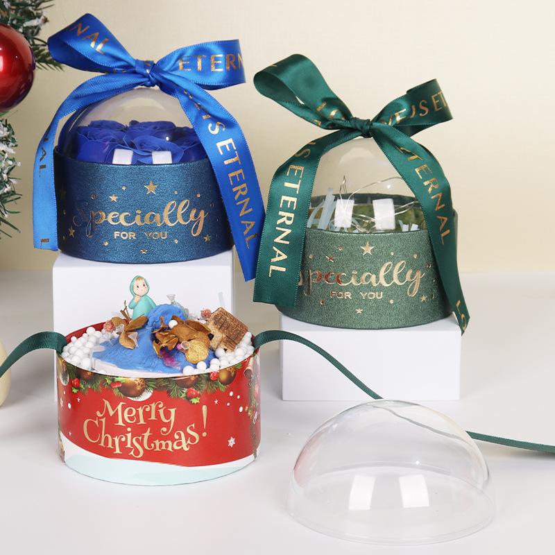 christmas flower pot hemisphere round cake packing box valentine's day flowers chocolate apple box new year gift box Specification drawing