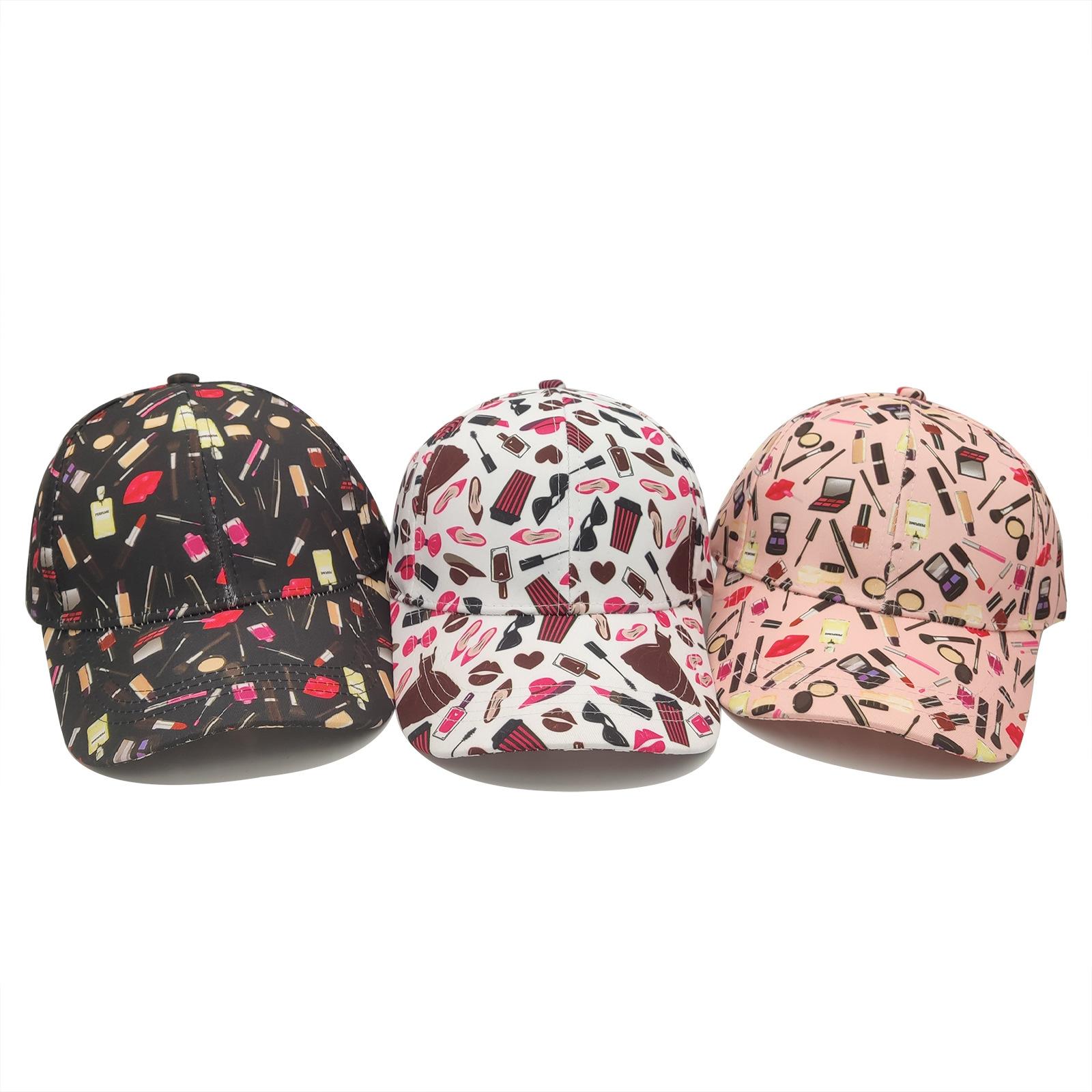 Amazon New Women's Baseball Cap Beauty Pattern Printing Sun Hat Trucker Hat full figure