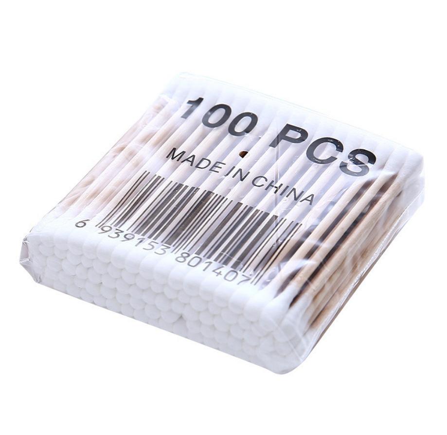 double-head cotton swab health swab cotton rod babies' cotton swabs cotton ball makeup removing cosmetic cotton swab stick 30-100 pcs Item Picture