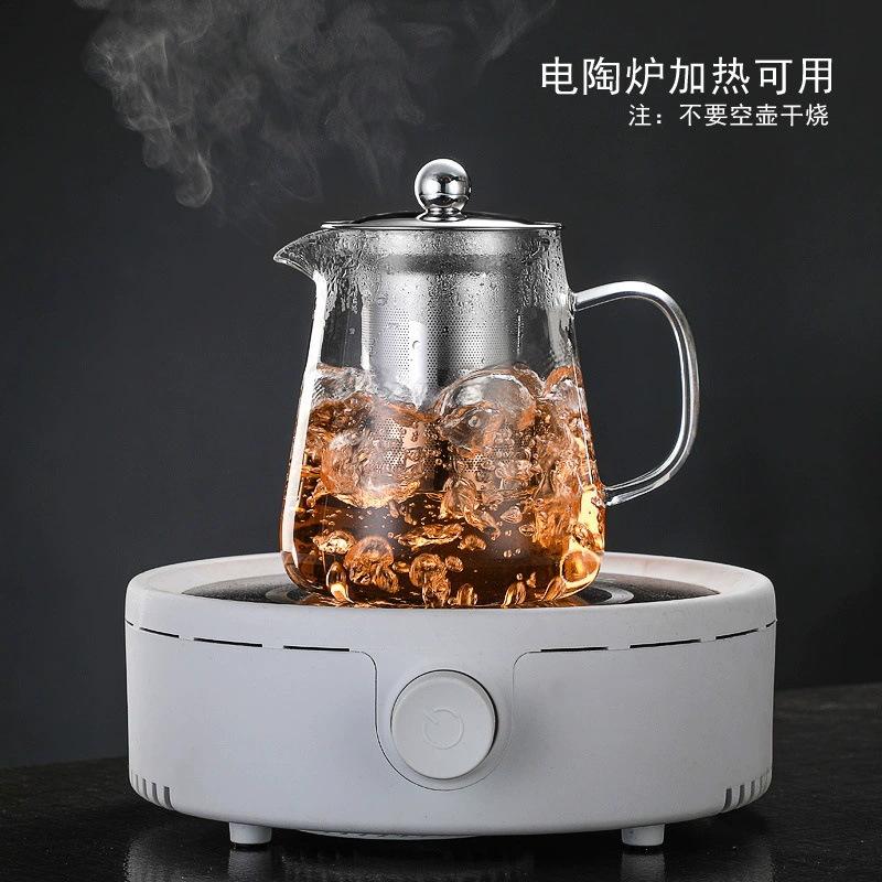 triangle pot glass teapot tea set household scented tea kettle thickened glass filter kettle for boiling tea