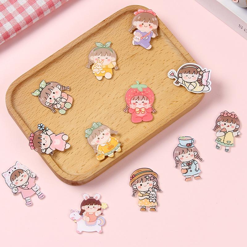 cartoon cute acrylic patch wholesale brooch pin female harajuku bag clothes accessories decorative pendant small emblem