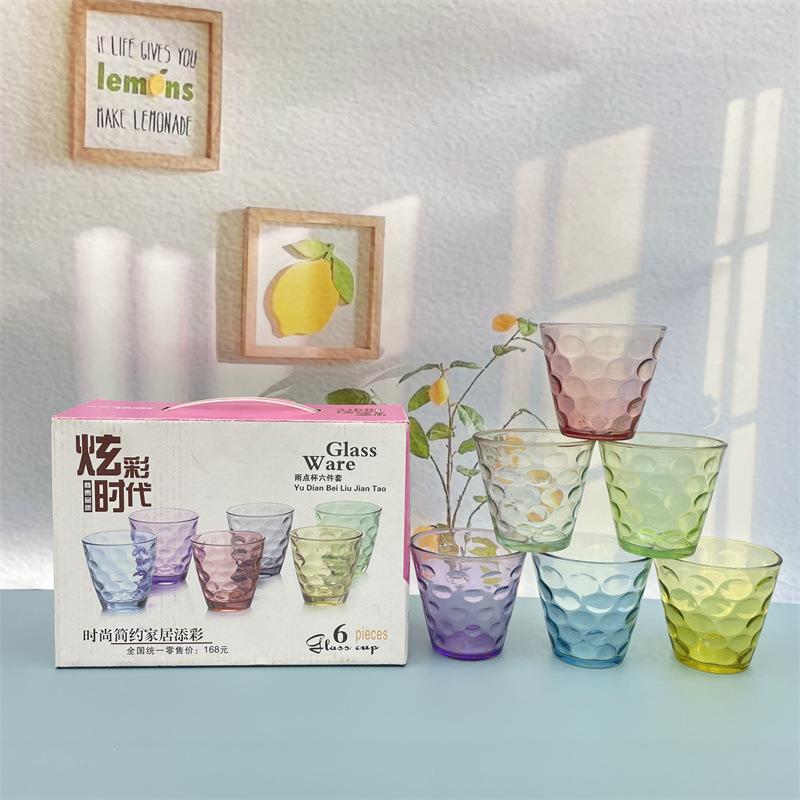 transparent glass home use set raindrop cup tea cup wine cup milk cup juice cup full figure