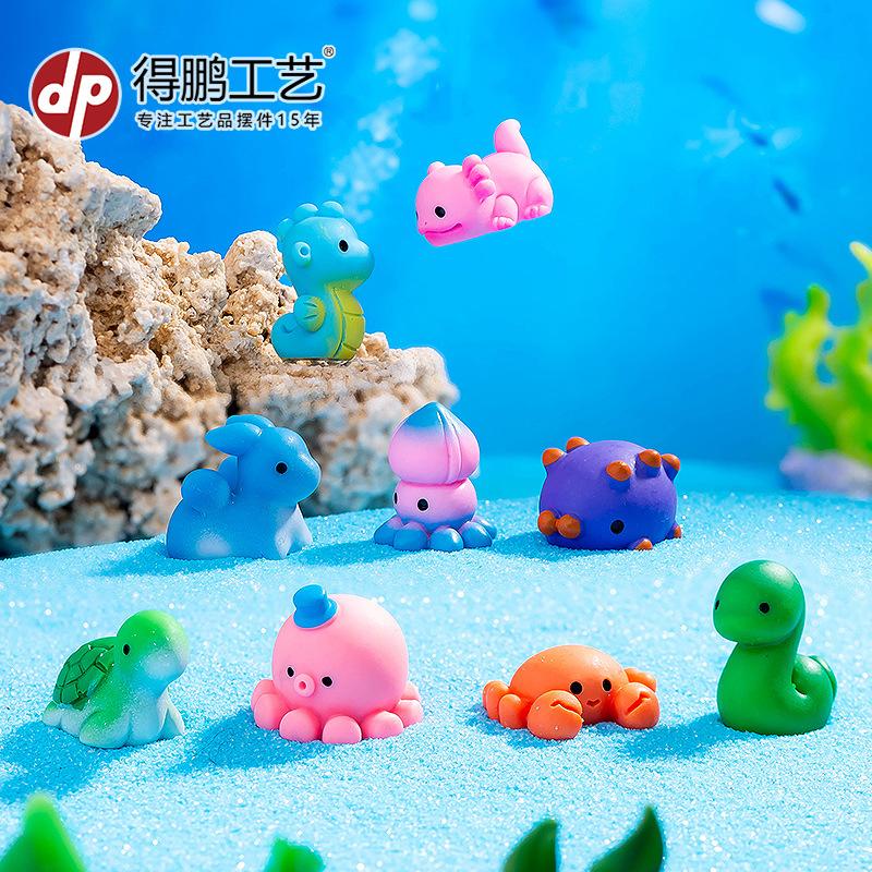 microview sea animal dolphin sea snake crab hexagon dragon octopus turtle resin decorations aquarium fish tank ornament
