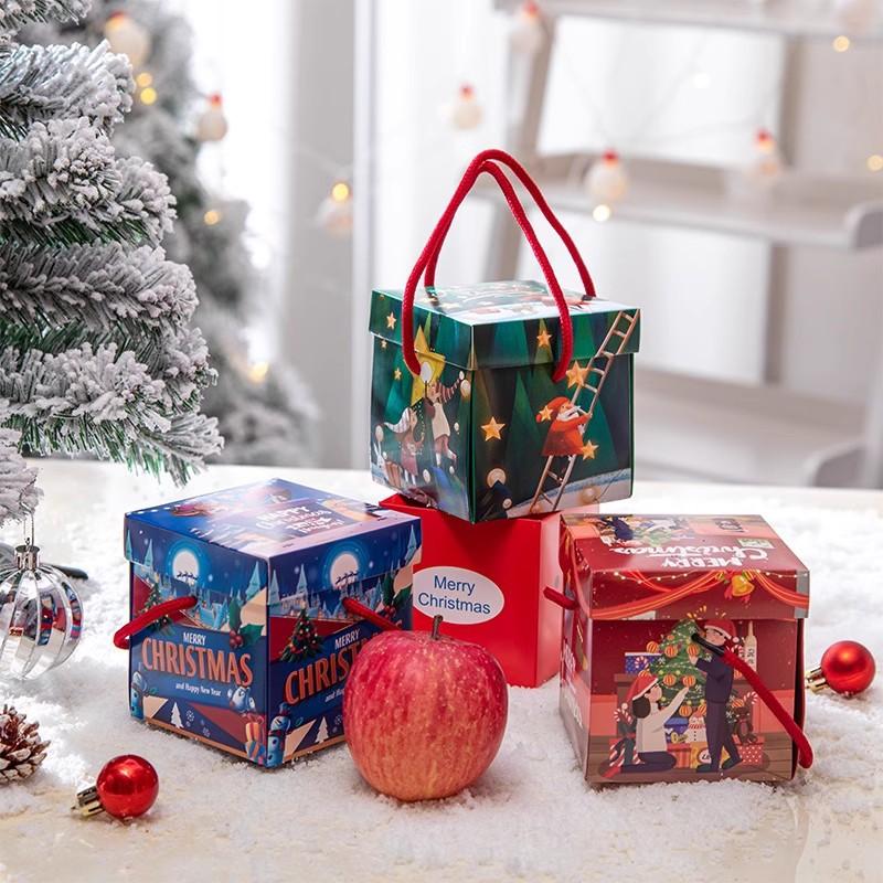 christmas eve fruit packing box christmas apple box small gift candy high-end hexagonal snow house christmas eve apple gift Item Picture